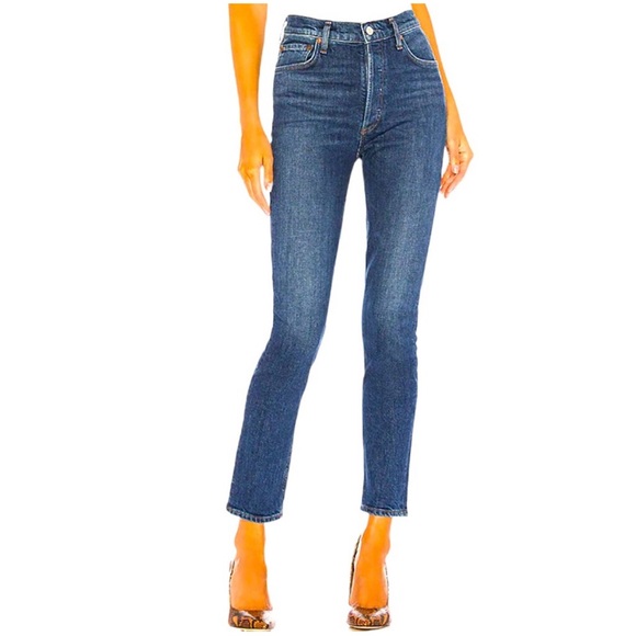 Agolde Nico high rise button fly slim jeans. Size 26 quiet luxury classy dainty - Picture 1 of 8